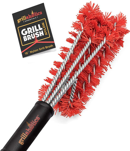 Grillaholics cepillo frontal mostrando diseño robusto y limpieza eficaz