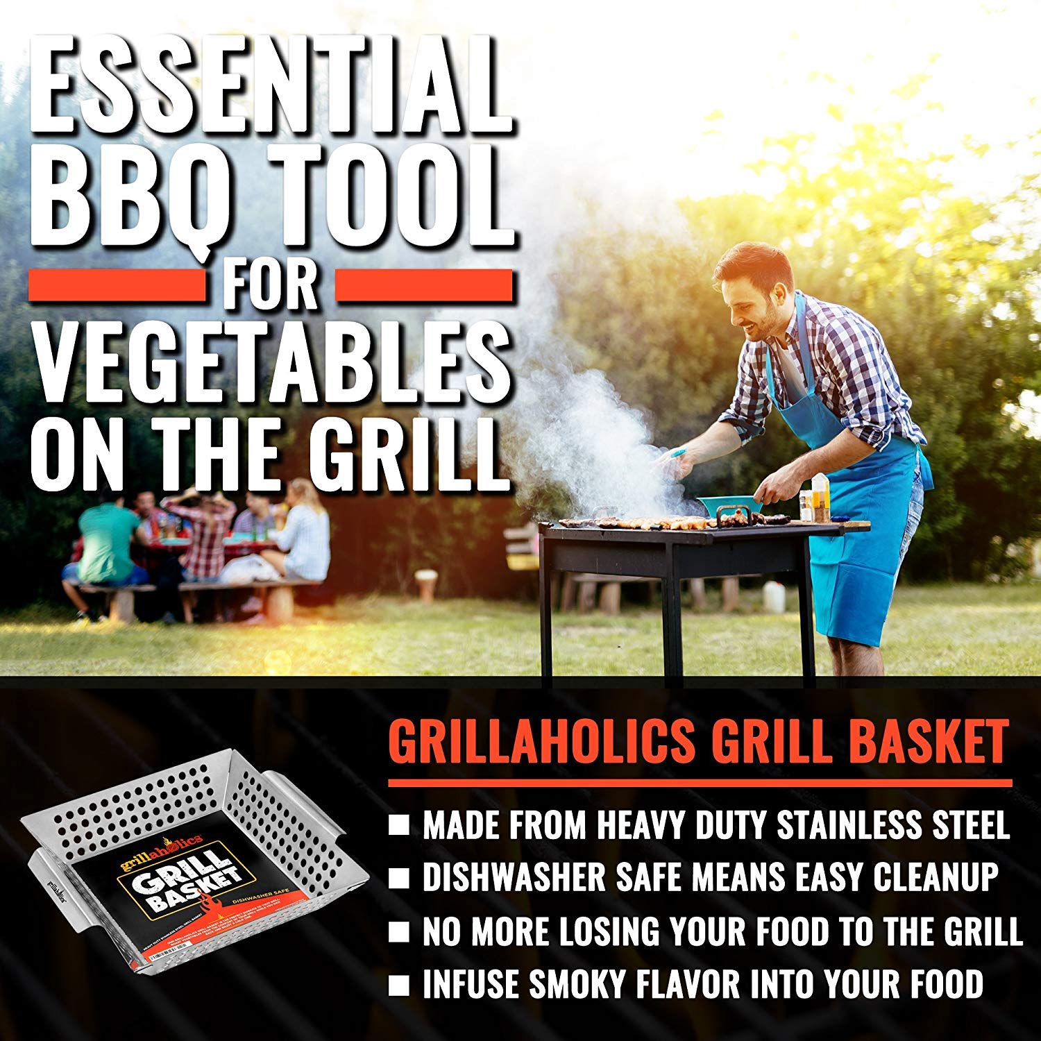 Grillaholics detalle del acero inoxidable resistente para larga duración