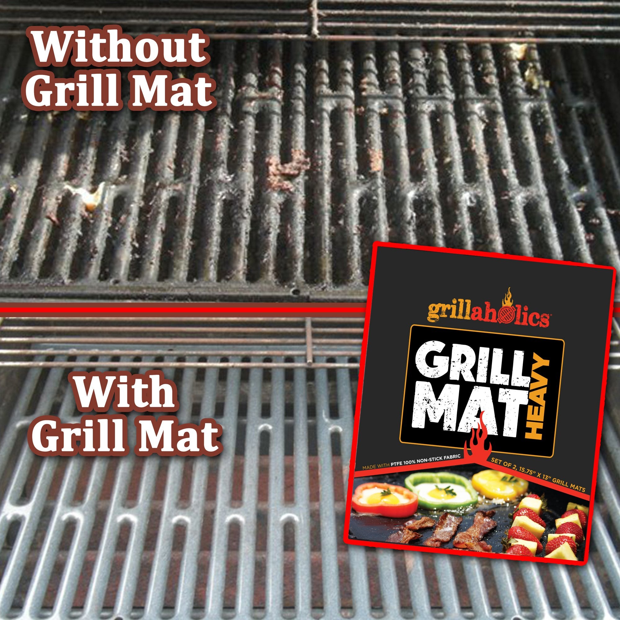 Tapete Grillaholics usado en horno y parrilla demostrando doble funcionalidad