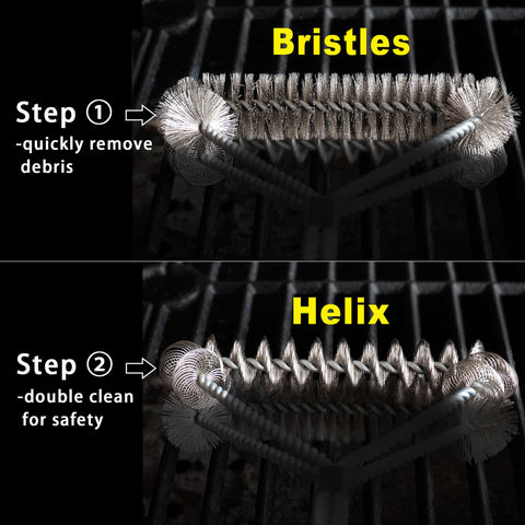 GRILLART detalle de cerdas metálicas para eliminar restos adheridos eficazmente