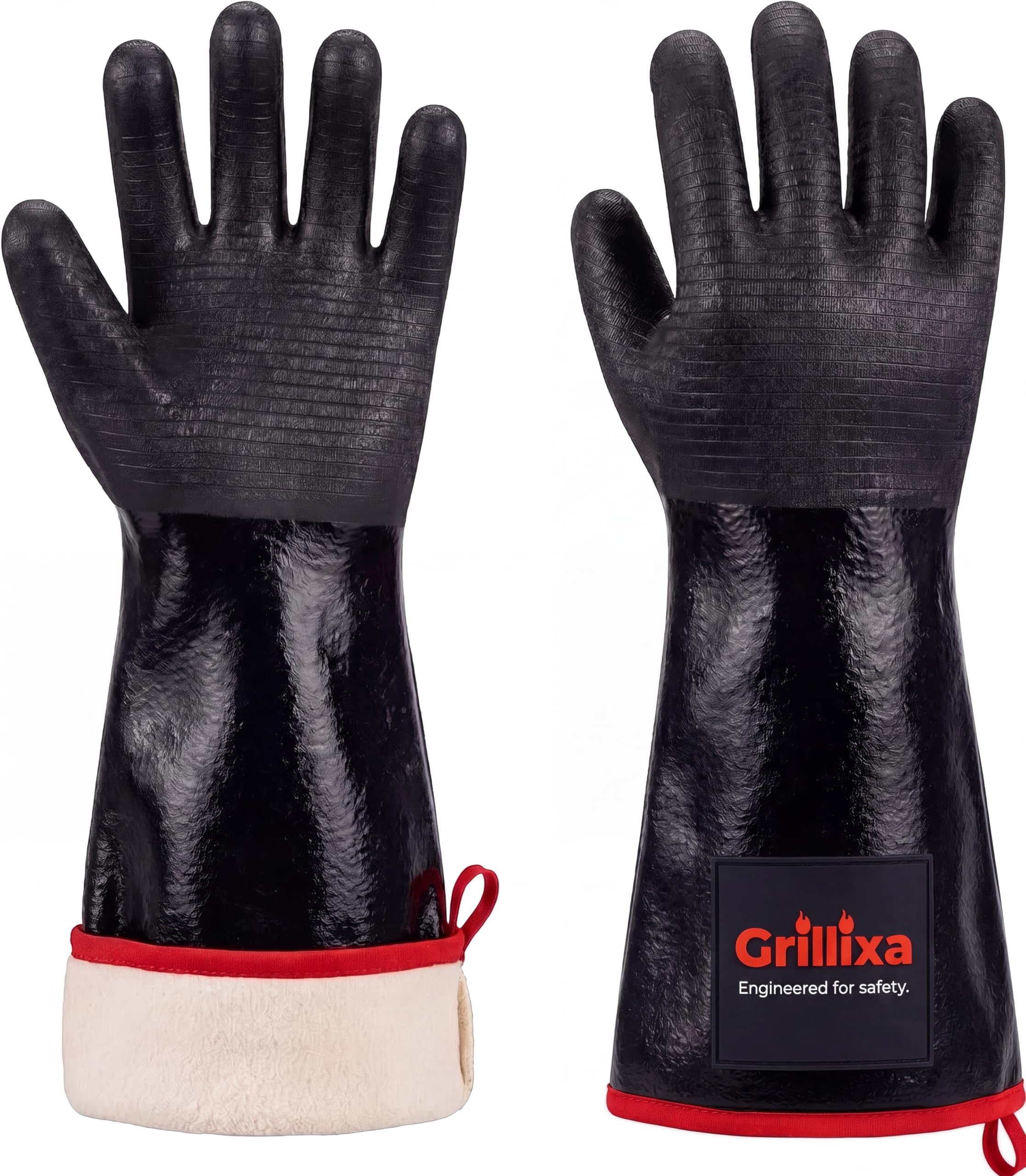 Guantes Grillixa vista frontal que muestran protección completa y diseño robusto