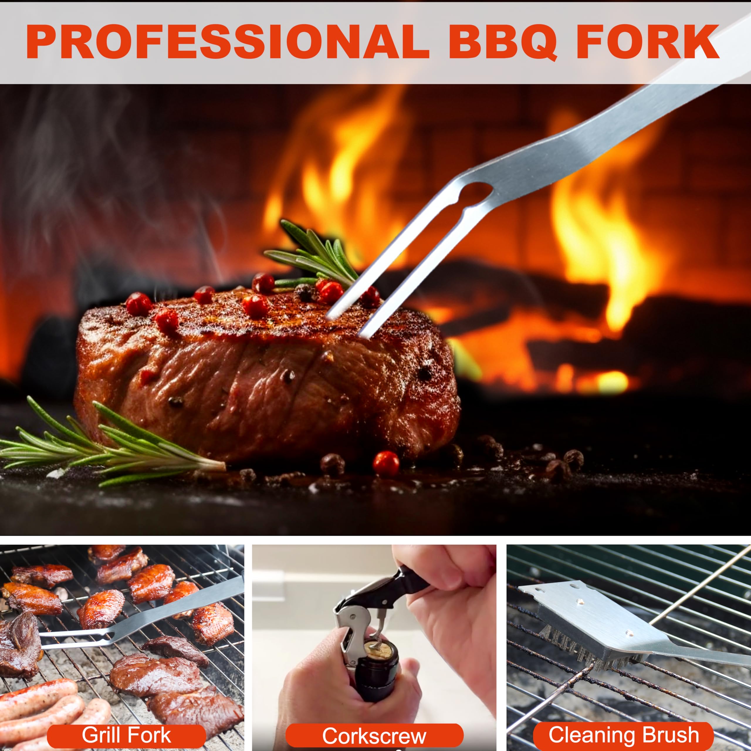 grilljoy conjunto brochetas y soportes maíz, cocción uniforme