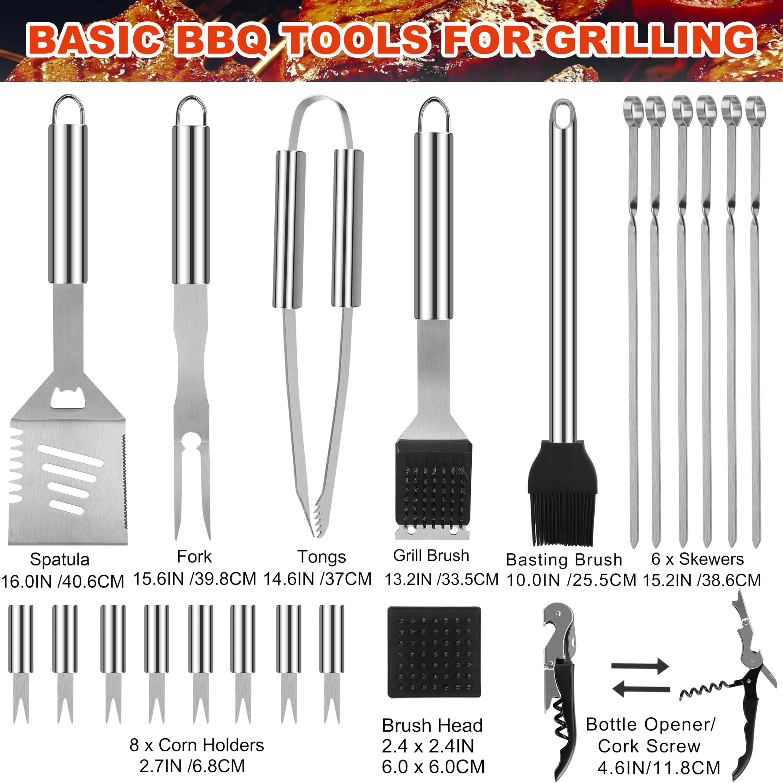grilljoy espátula y pinzas, manejo preciso y resistente