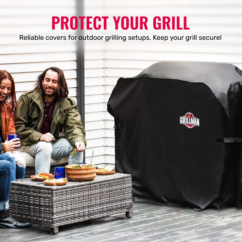 Grillman detalle de costura reforzada y material resistente, durabilidad al exterior