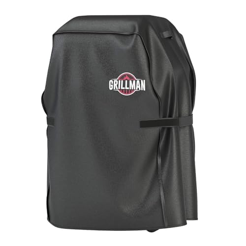 Grillman vista frontal de la funda protegiendo parrilla, protección completa