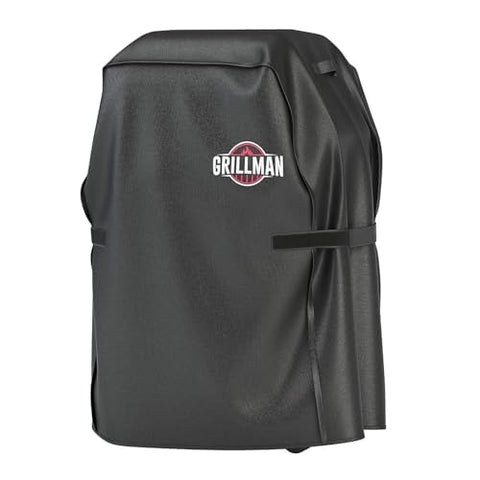 Grillman vista frontal de la funda protegiendo parrilla, protección completa