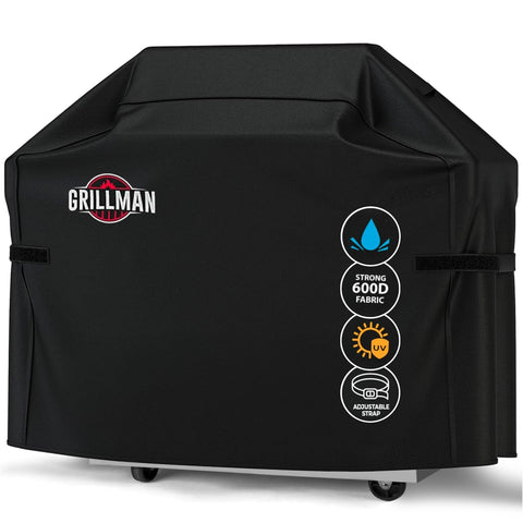 Grillman cubierta frontal negra ajustada que protege la parrilla del exterior