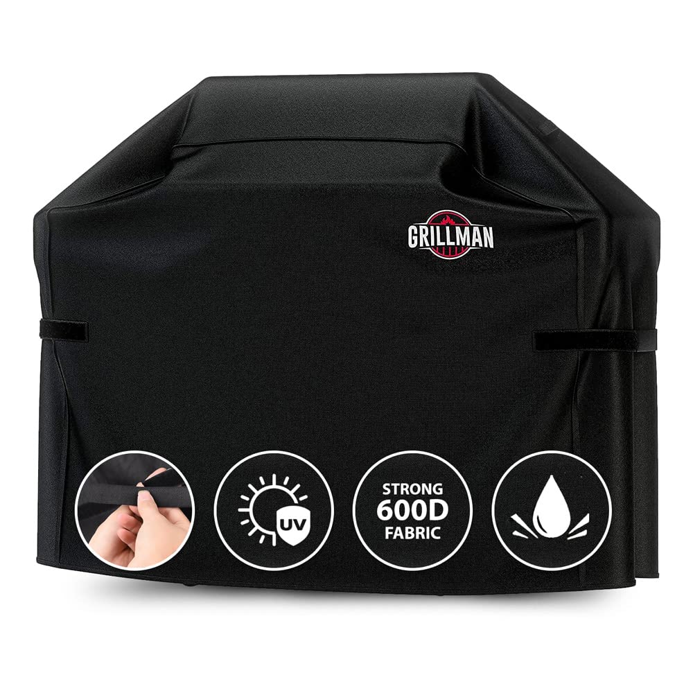 Grillman vista frontal de la funda protegiendo parrilla grande ventaja de cobertura completa