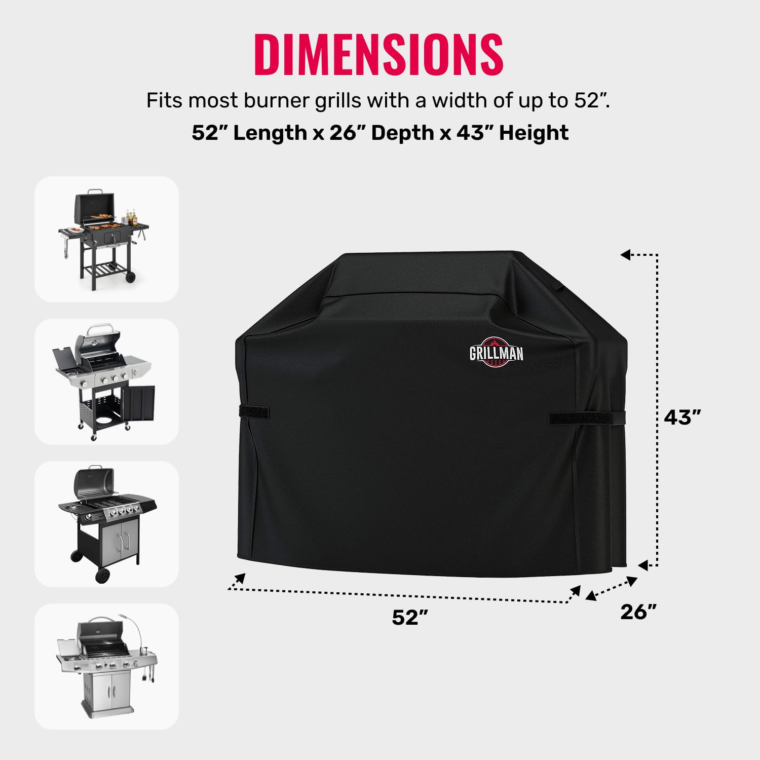 Grillman textura del material impermeable evita filtraciones
