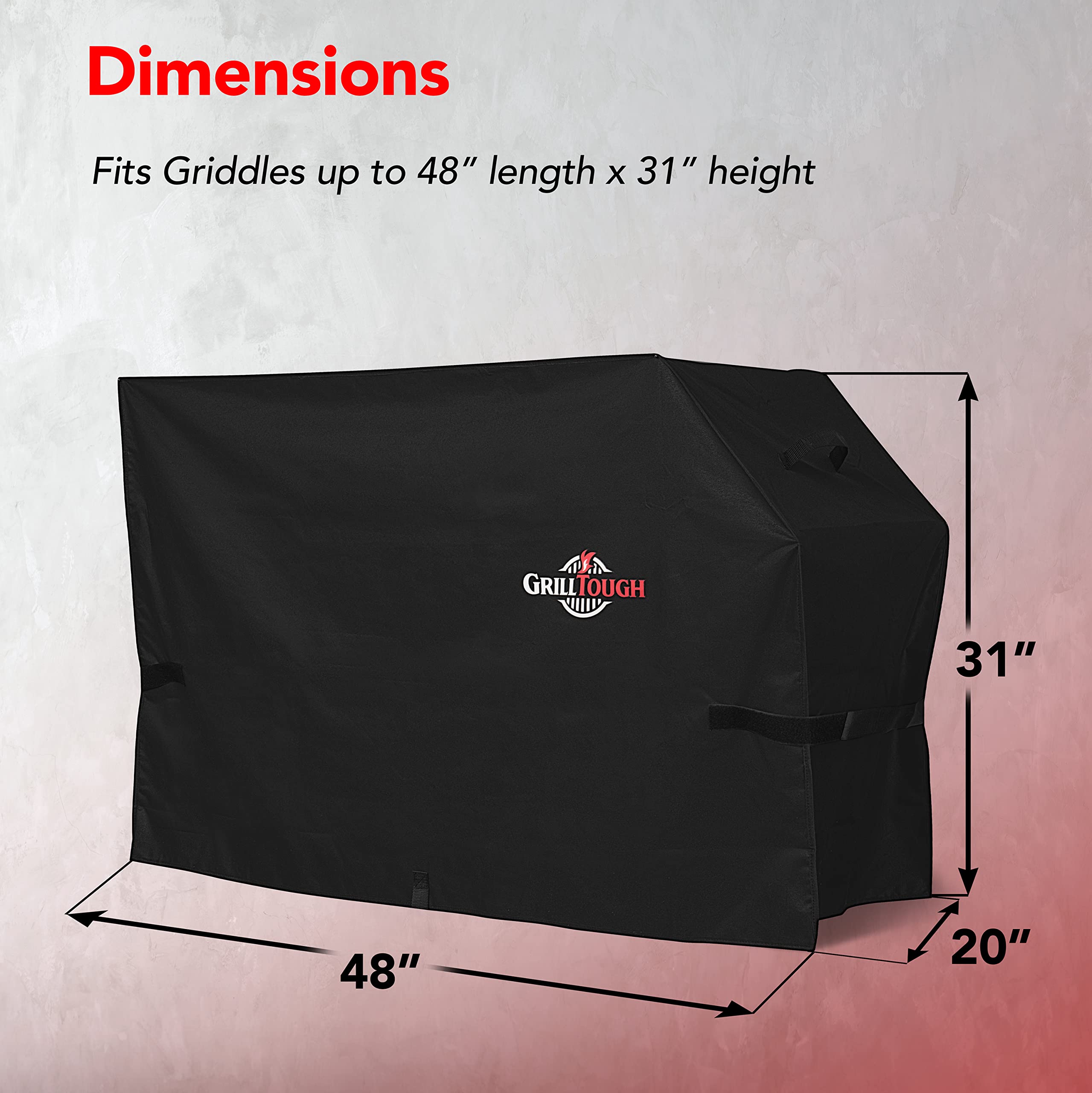 GrillTough comparación de tamaño 28" en patio para elegir talla