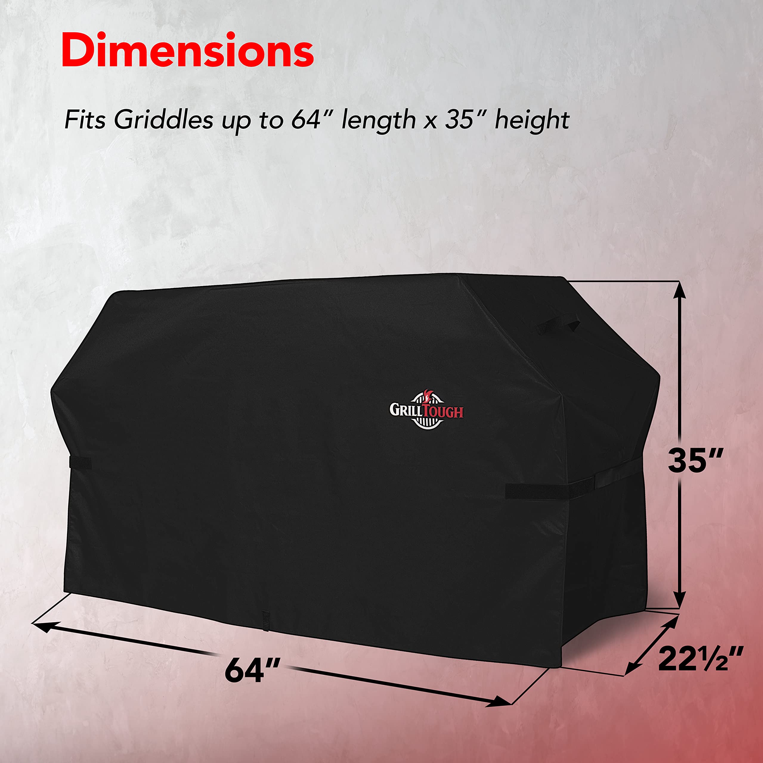 GrillTough funda junto a una plancha para comparar tamaño y ajuste adecuado