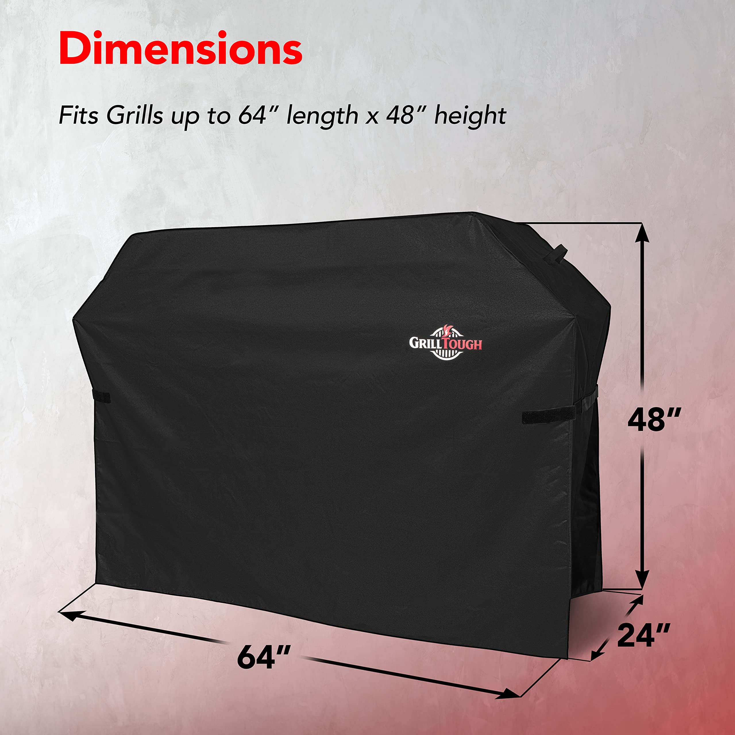 GrillTough correas y hebillas reforzadas aseguran la funda al viento