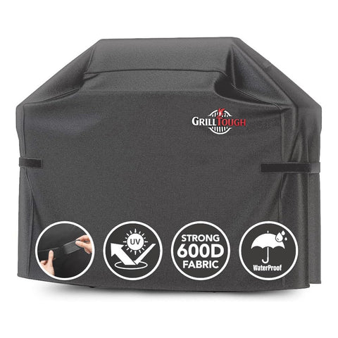 GrillTough vista frontal de la funda 58 pulgadas protegendo parrilla eficazmente