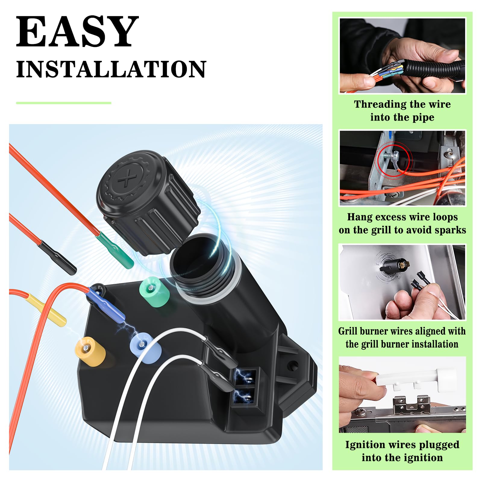 GRISUN interruptor doble con cabezal y cable para control fiable del encendido