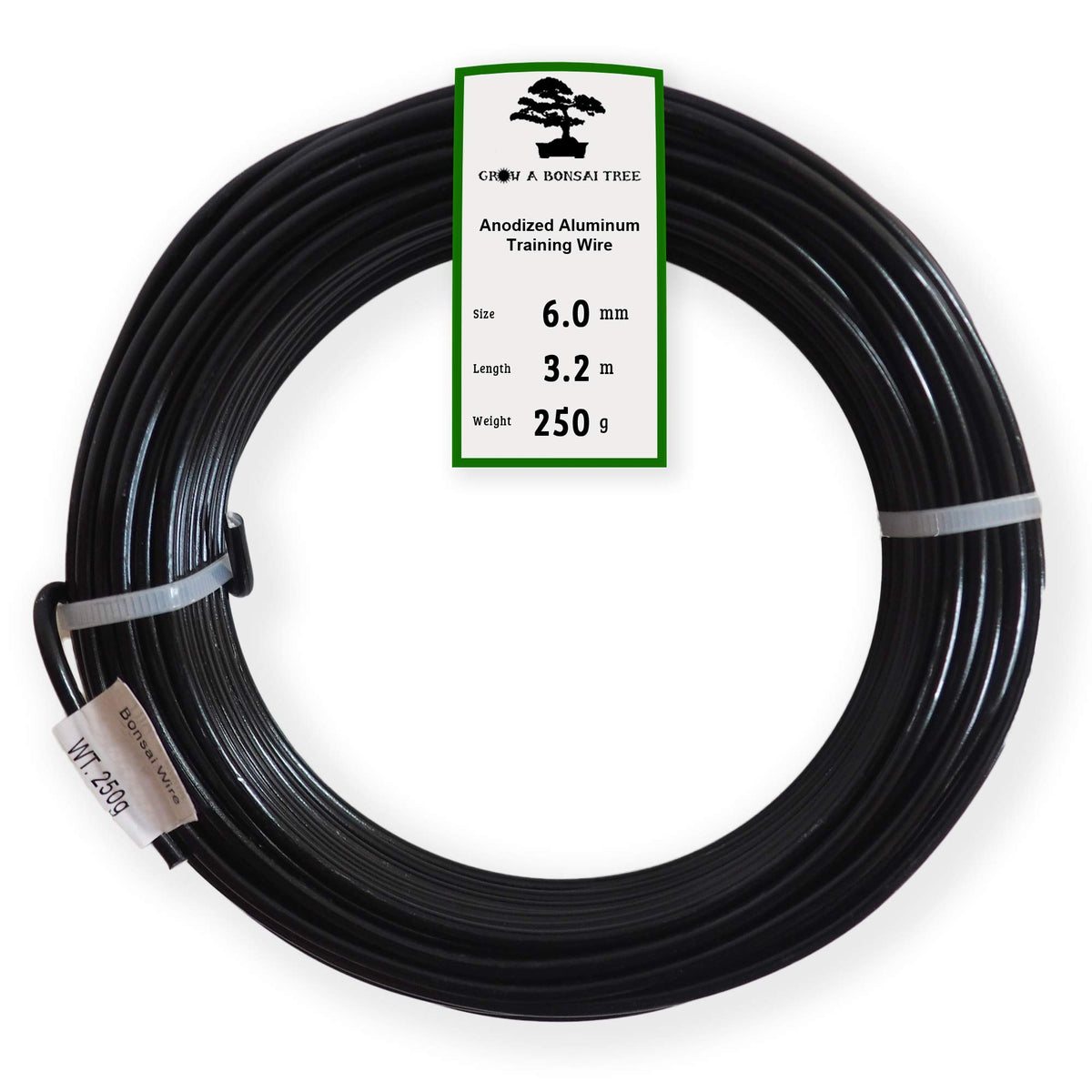 Grow A Bonsai Tree alambre anodizado frontal rollo negro, resistencia y acabado estético