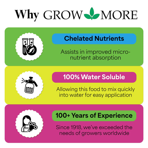 Grow More 3 lb comparado con mano para mostrar escala y practicidad