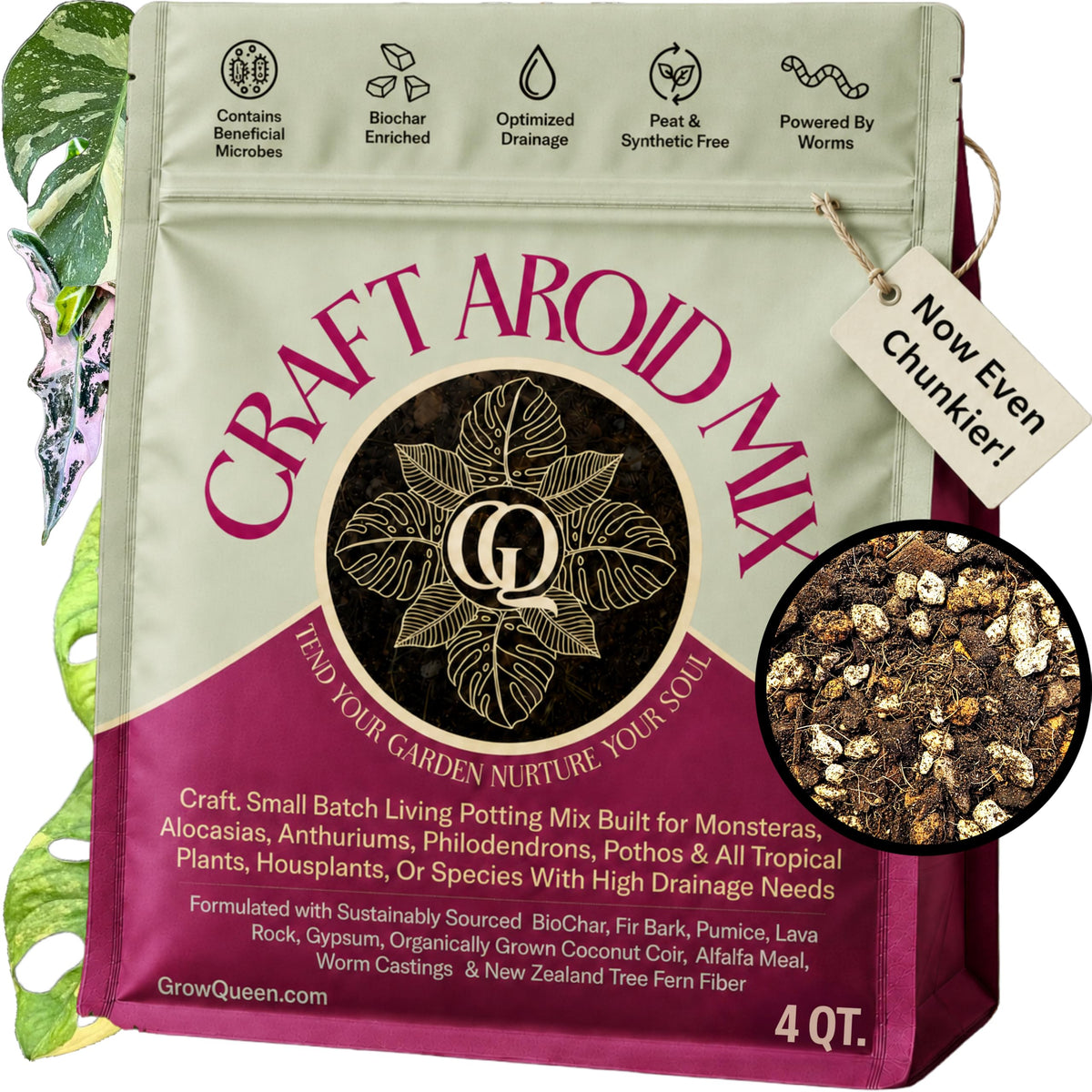 Grow Queen frente del empaque mostrando mezcla lista para usar y practicidad