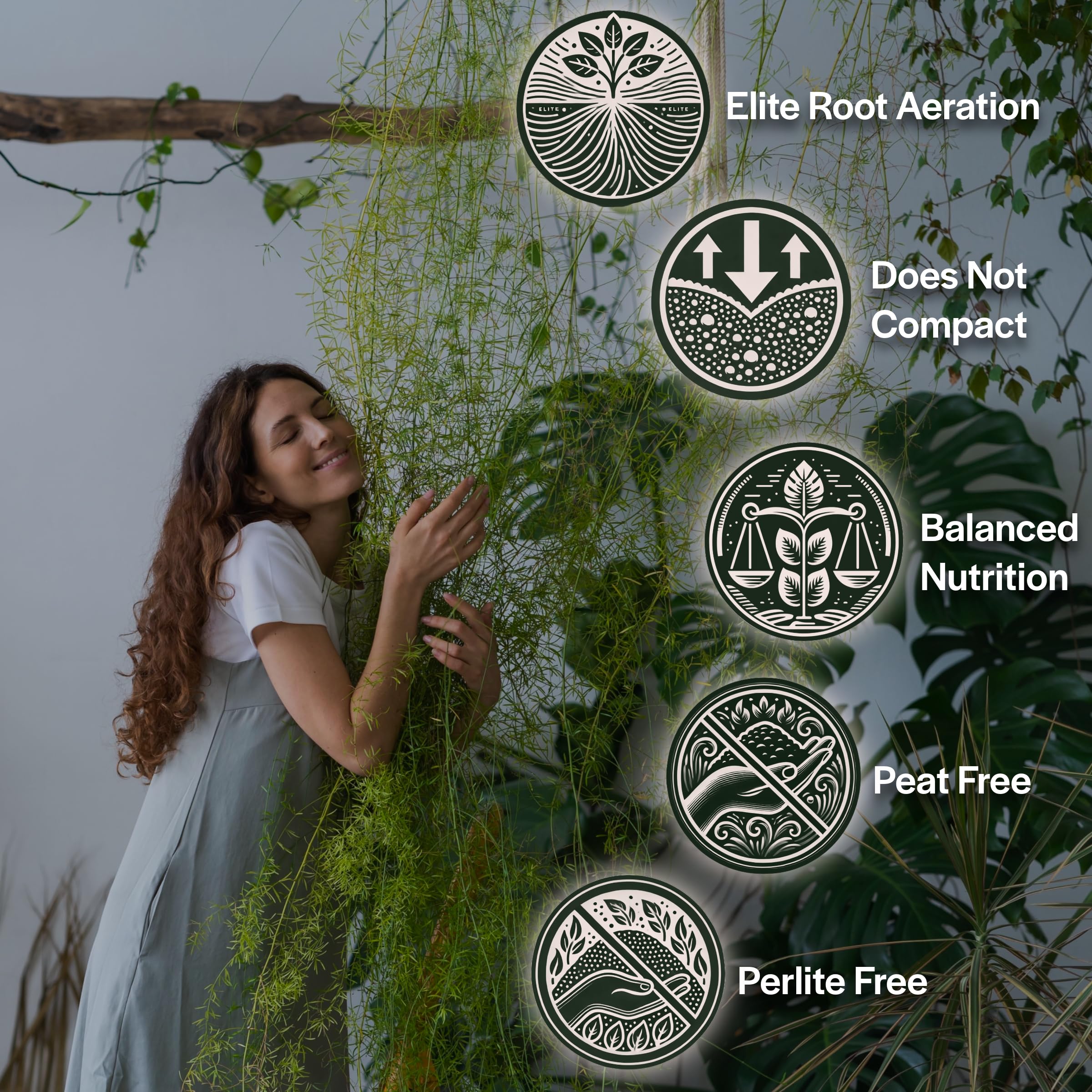 Grow Queen primer plano de textura gruesa que mejora aireación