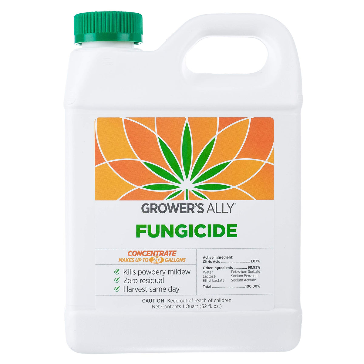Grower's Ally envase frontal mostrando el concentrado y rendimiento