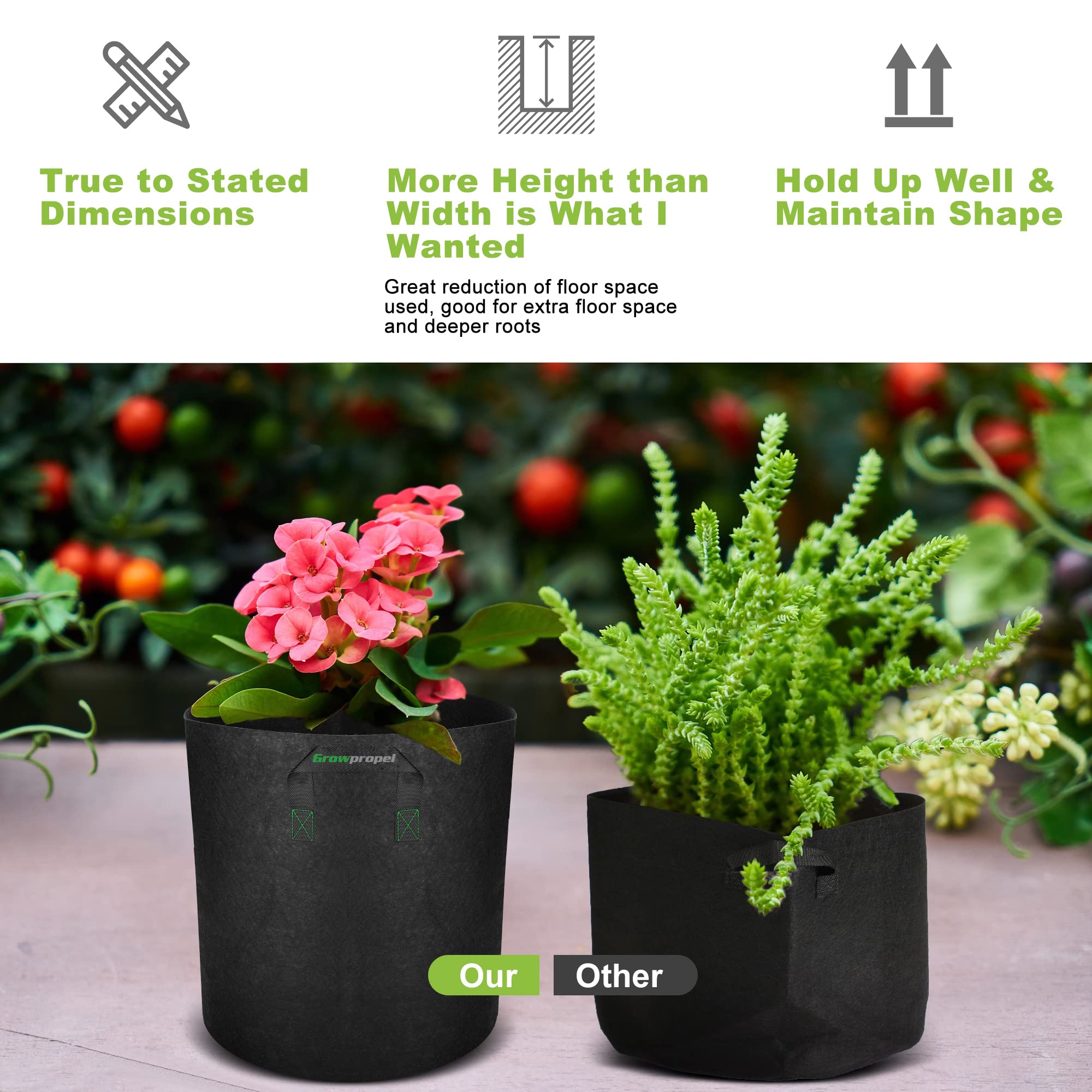 Growpropel bolsa llena de tierra lista para plantar cultivo estable