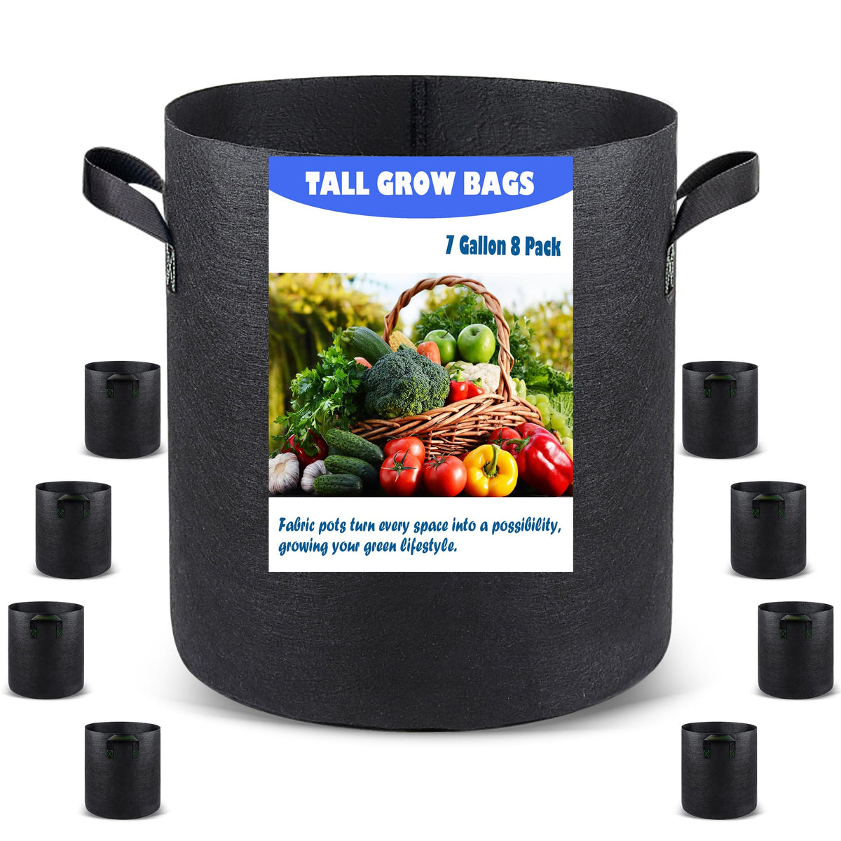 Growpropel vista frontal del paquete mostrando 8 bolsas y beneficios de cultivo