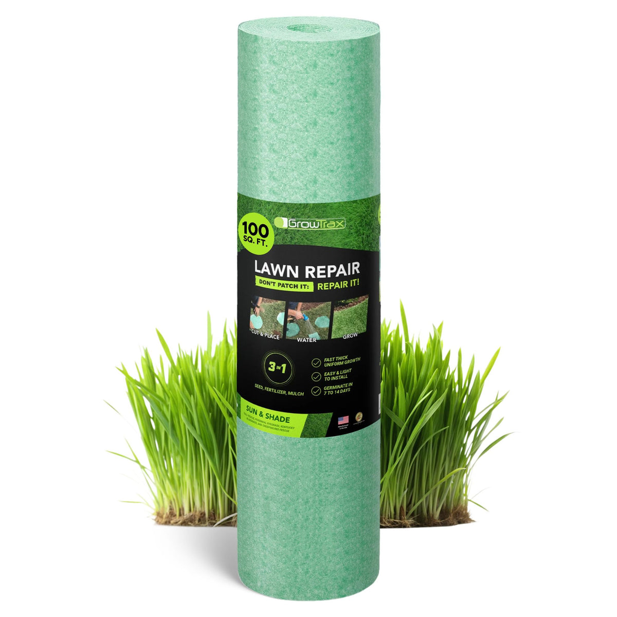 Growtrax rollo frontal mostrando empaque y cobertura fácil