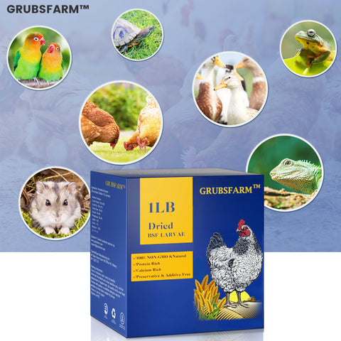 GRUBSFARM etiqueta nutricional con información de proteína y calcio