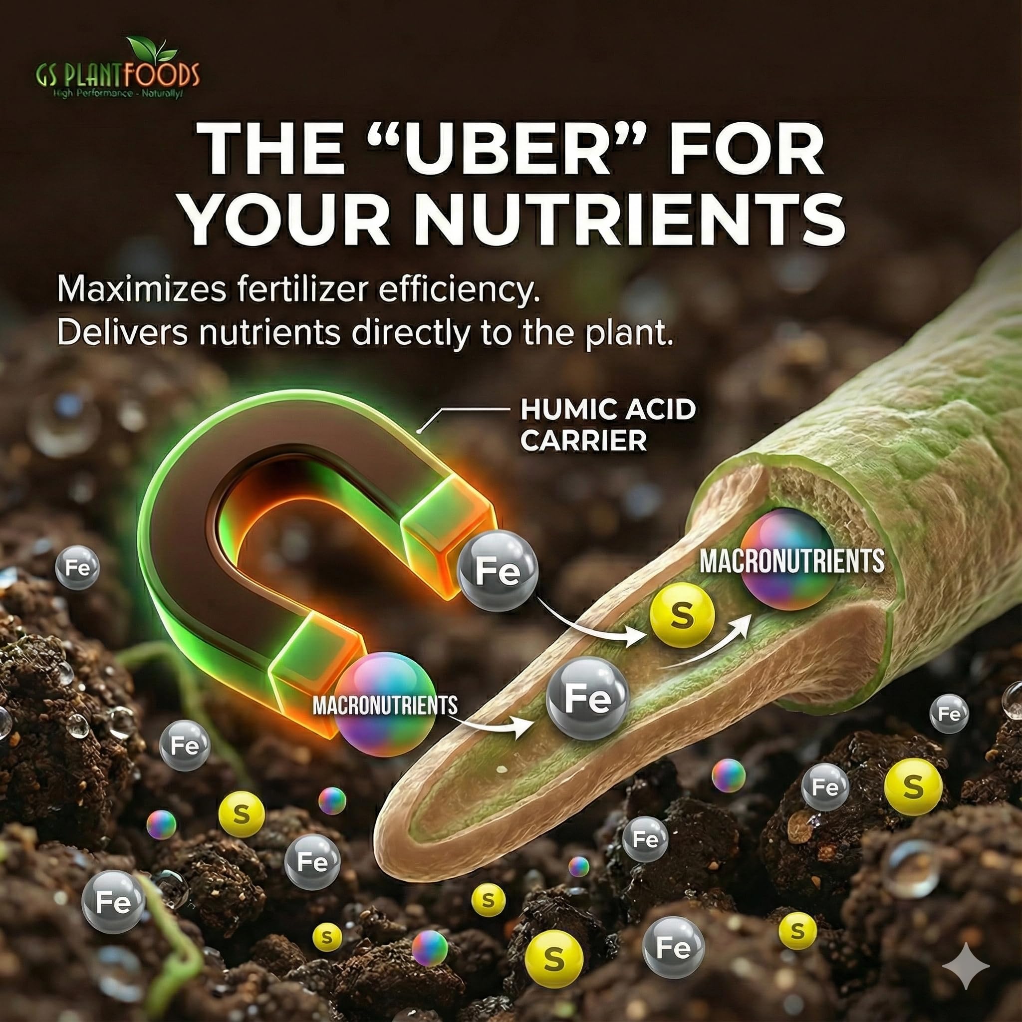 GS Plant Foods comparación de tamaño 32 oz ideal para jardineros
