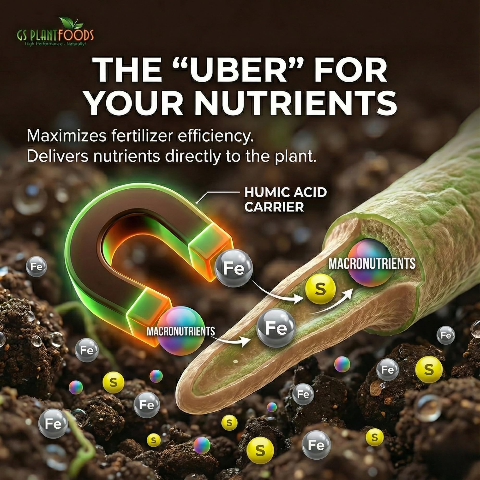 GS Plant Foods enmacetado demostrando raíces saludables y mejor sustrato