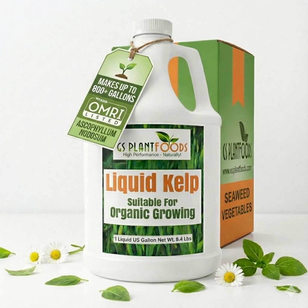 GS Plant Foods botella frontal de 1 galón mostrando la presentación y rendimiento