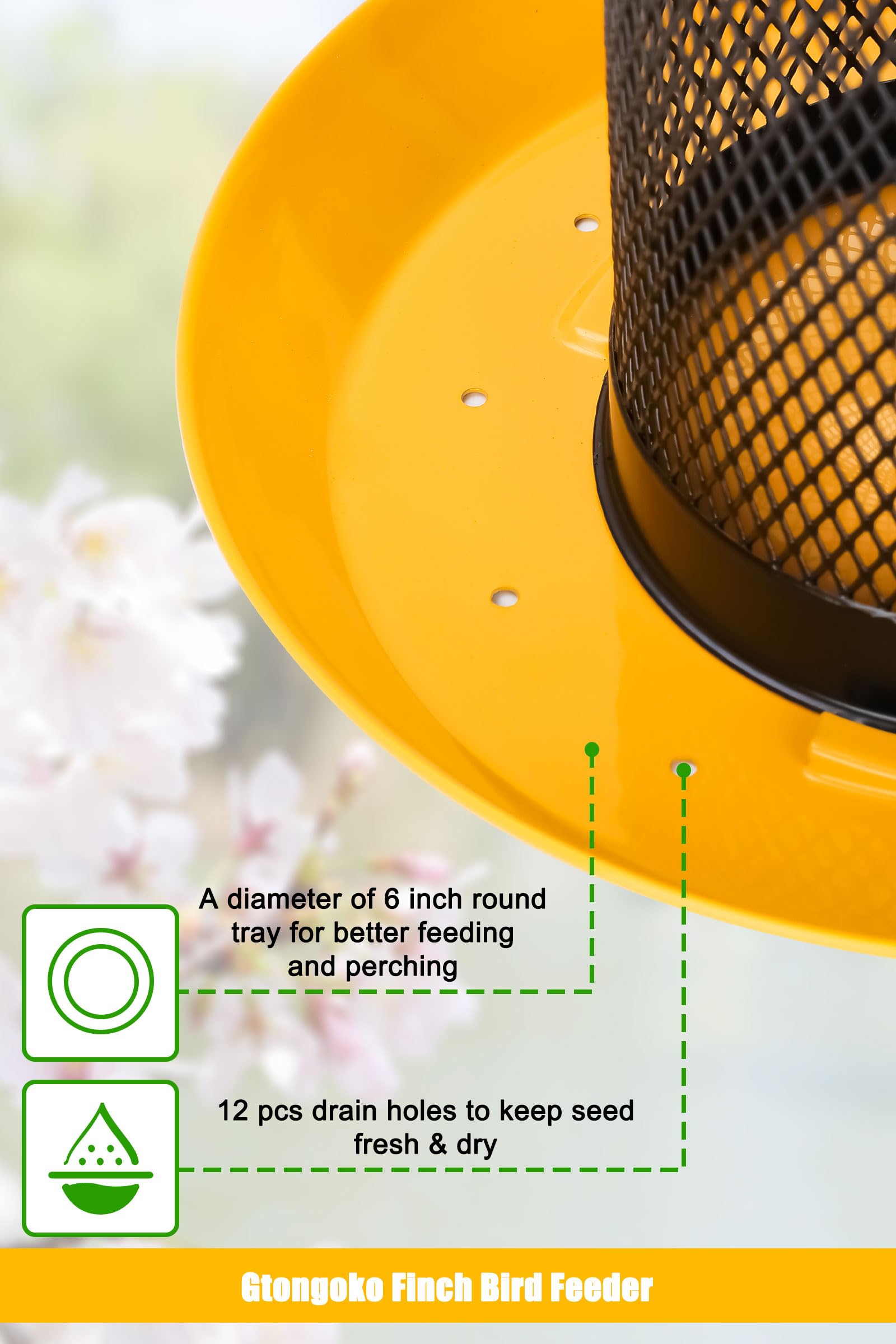 Gtongoko malla 0.24" detalle que permite a los finches posarse con seguridad