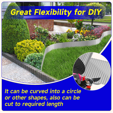 GTSABWAY bordura instalada en parterre conteniendo mulch ordenado