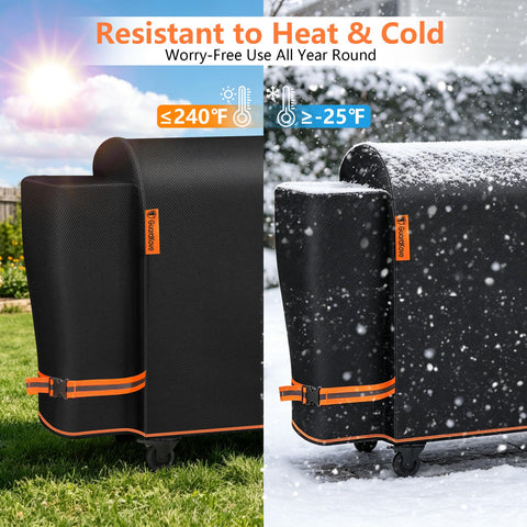 GuardKove diseño negro con acentos naranja embellece el patio exterior