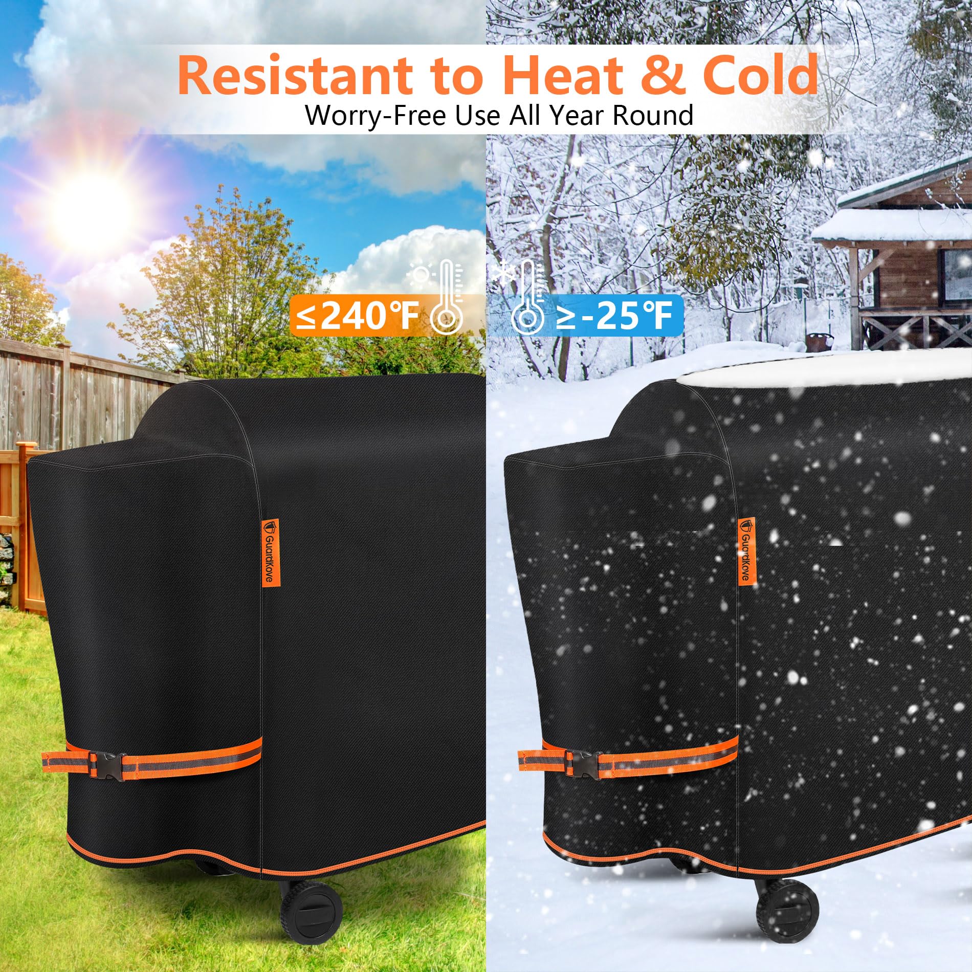 GuardKove diseño negro con acentos naranja, aspecto moderno y resistente