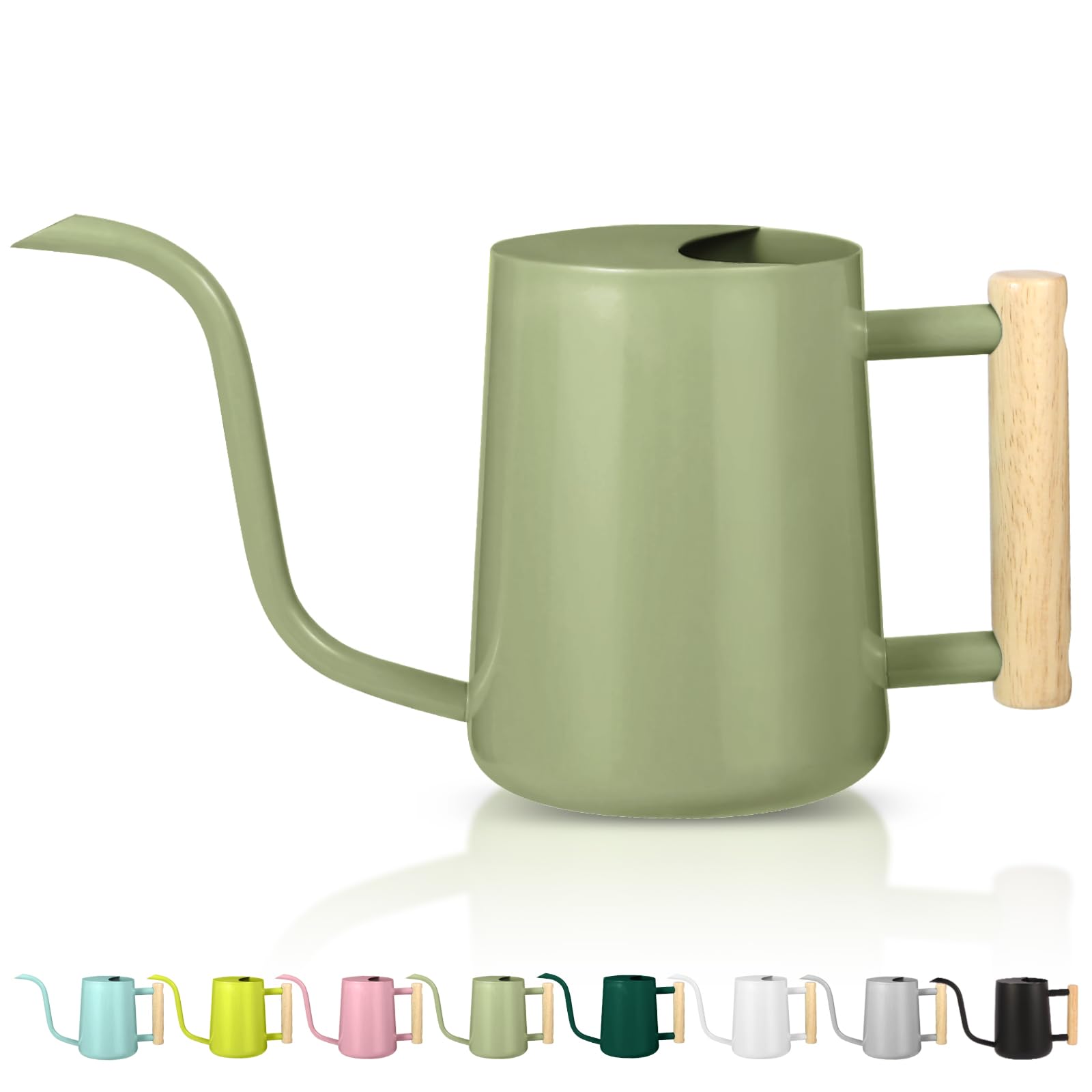 GUKJOB regadera frontal verde salvia mostrando diseño moderno y beneficio decorativo