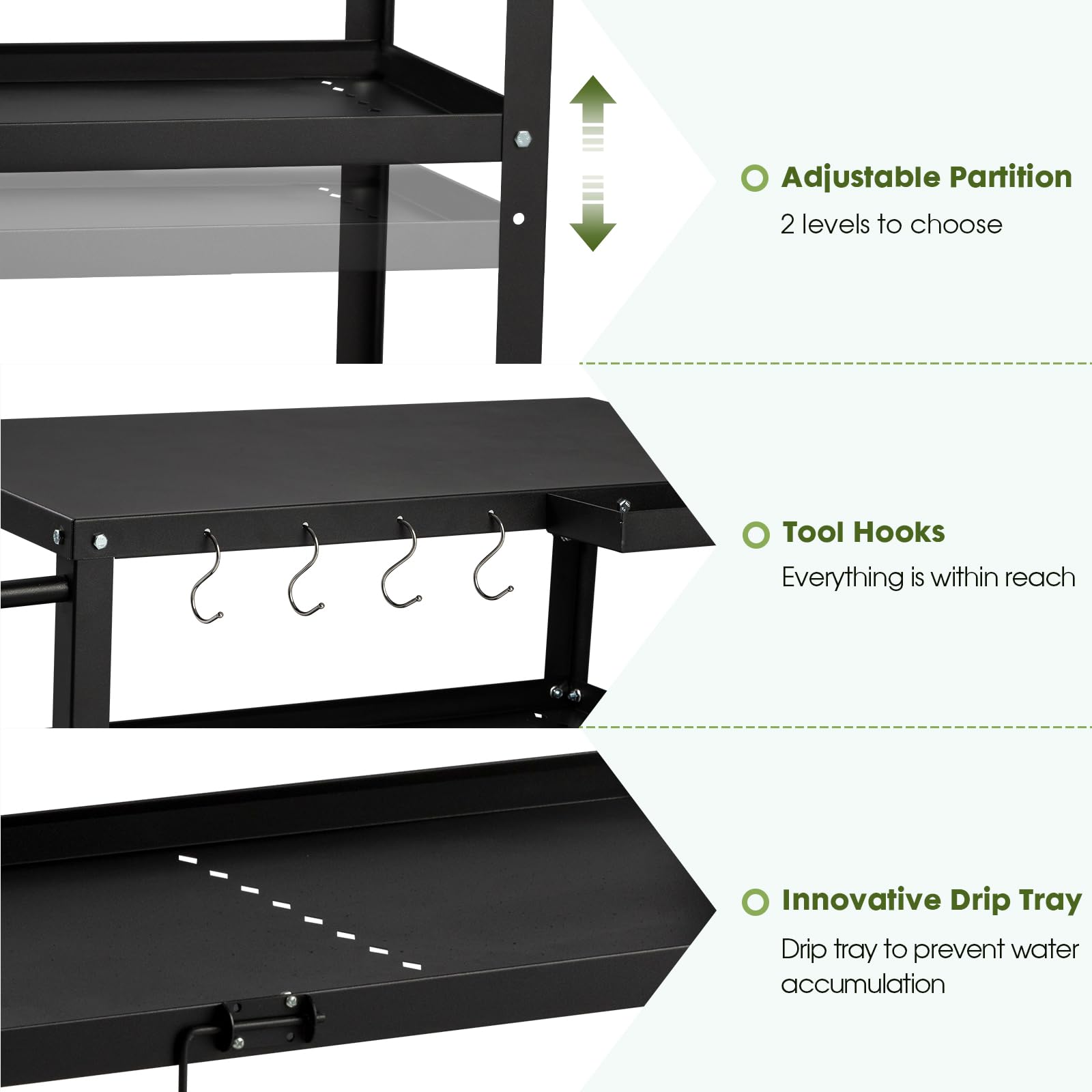 GVGBUK caddy de especias y ganchos organizadores para utensilios