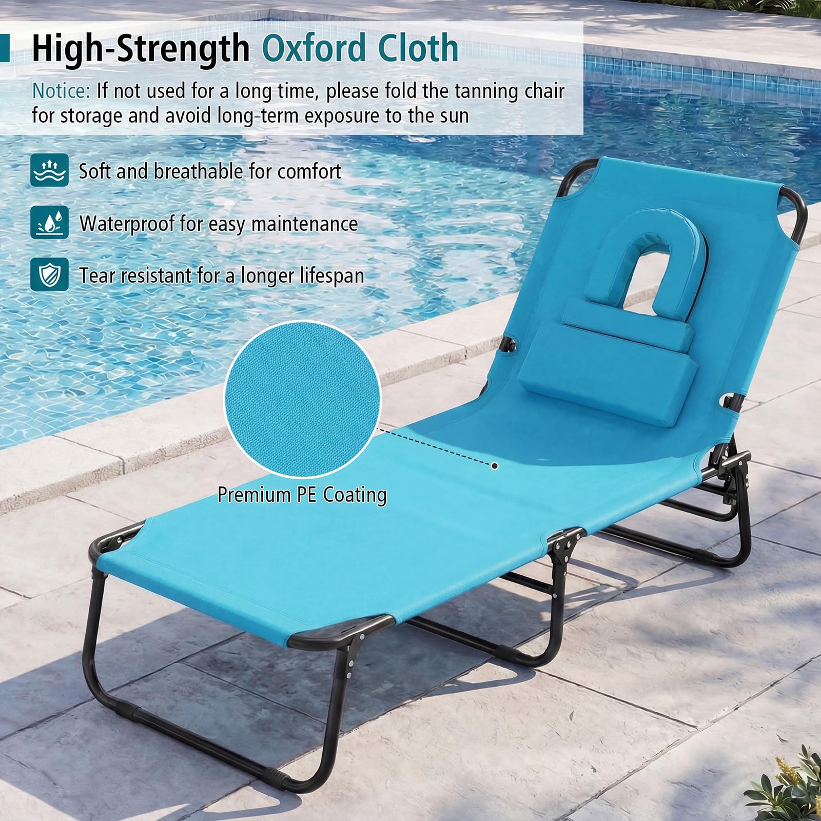 GYMAX respaldo ajustable en cuatro posiciones para relax