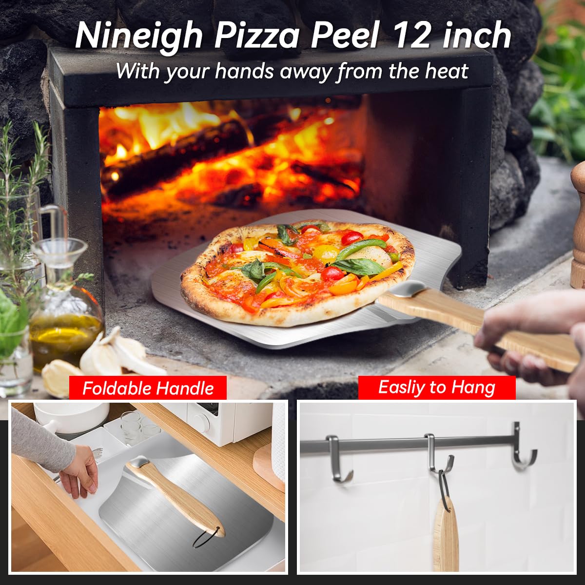 Gyreuni cortador acero 304 cortando pizza limpiamente sin desmenuzar