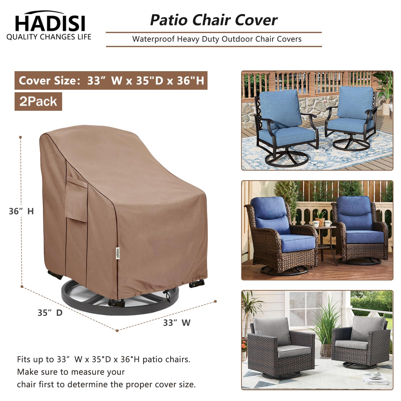 Hadisi funda puesta en sillón giratorio demostrando ajuste y protección