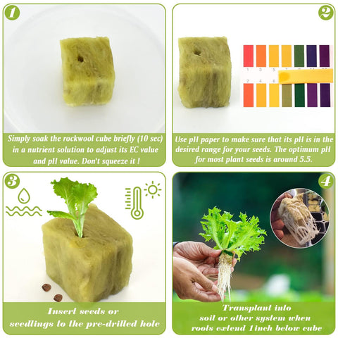 Halatool cubo remojado en solución nutritiva, ajuste rápido de pH