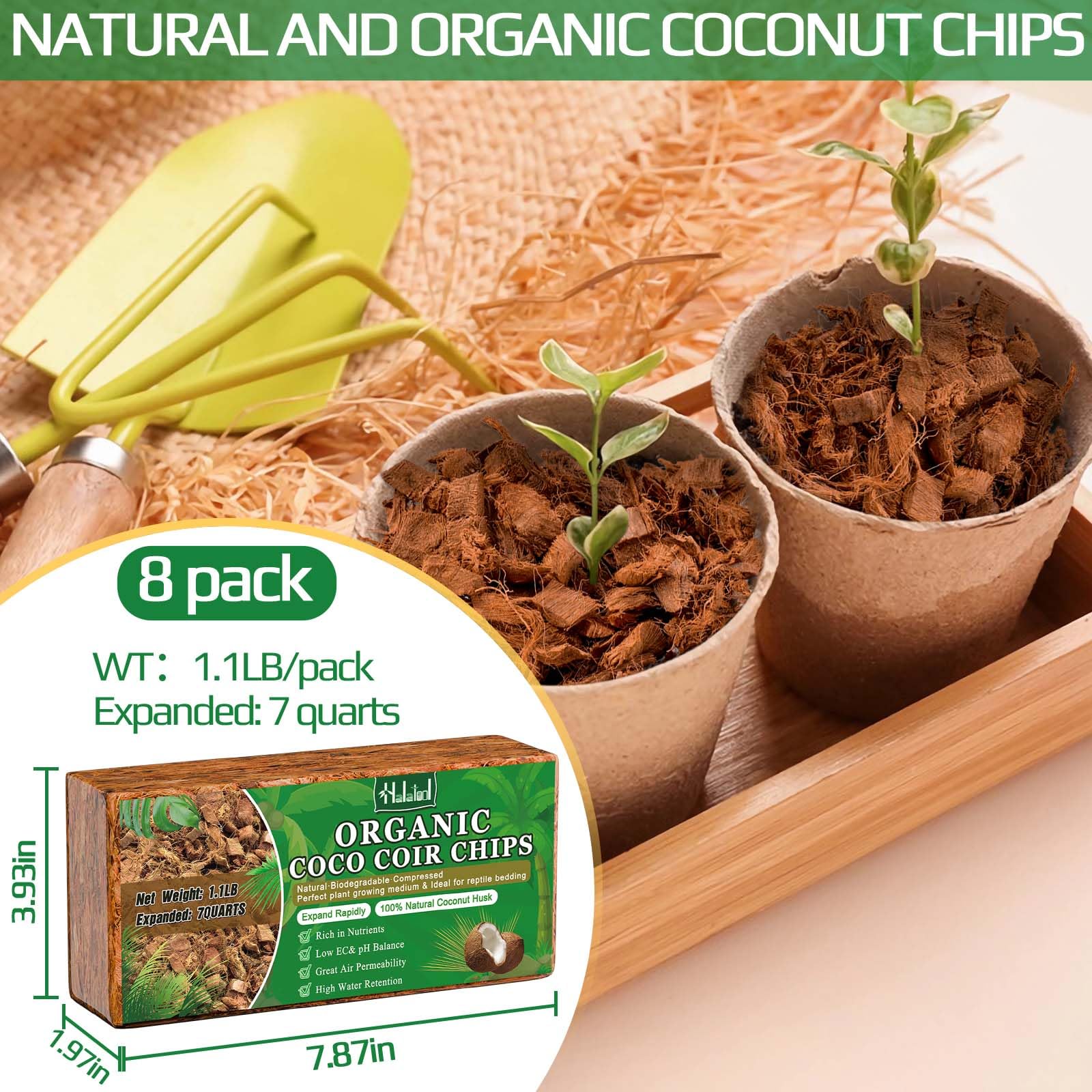 Halatool ladrillo comprimido de coco mostrando su forma compacta y almacenable