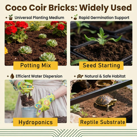 Halatool mezcla de coco con tierra mostrando mejor aireación y estructura