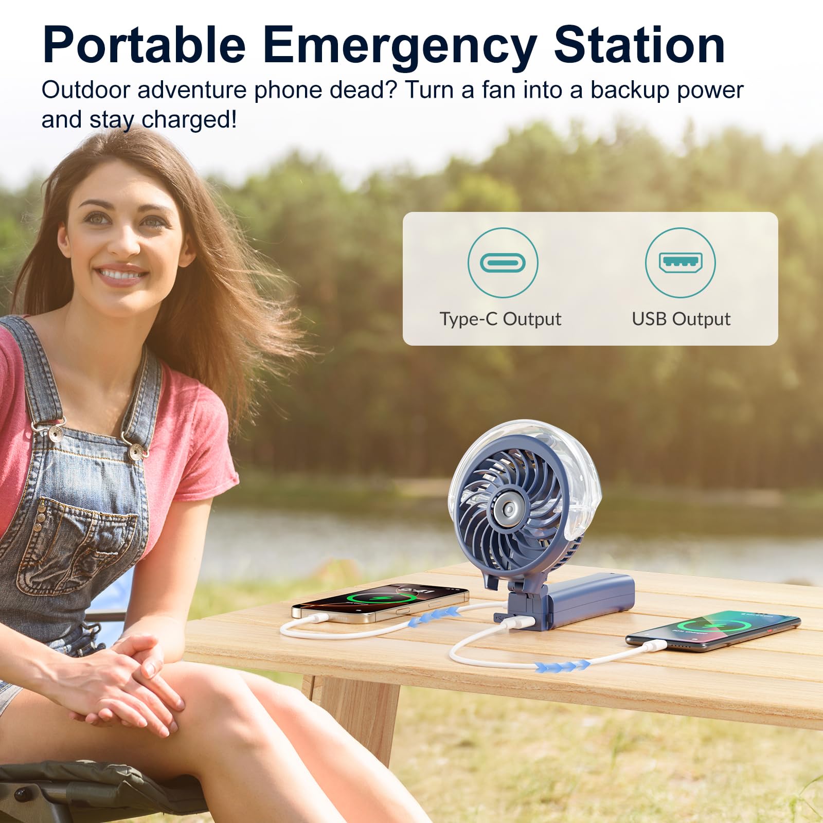 HandFan ventilador en mano demostrando portabilidad y enfriamiento inmediato