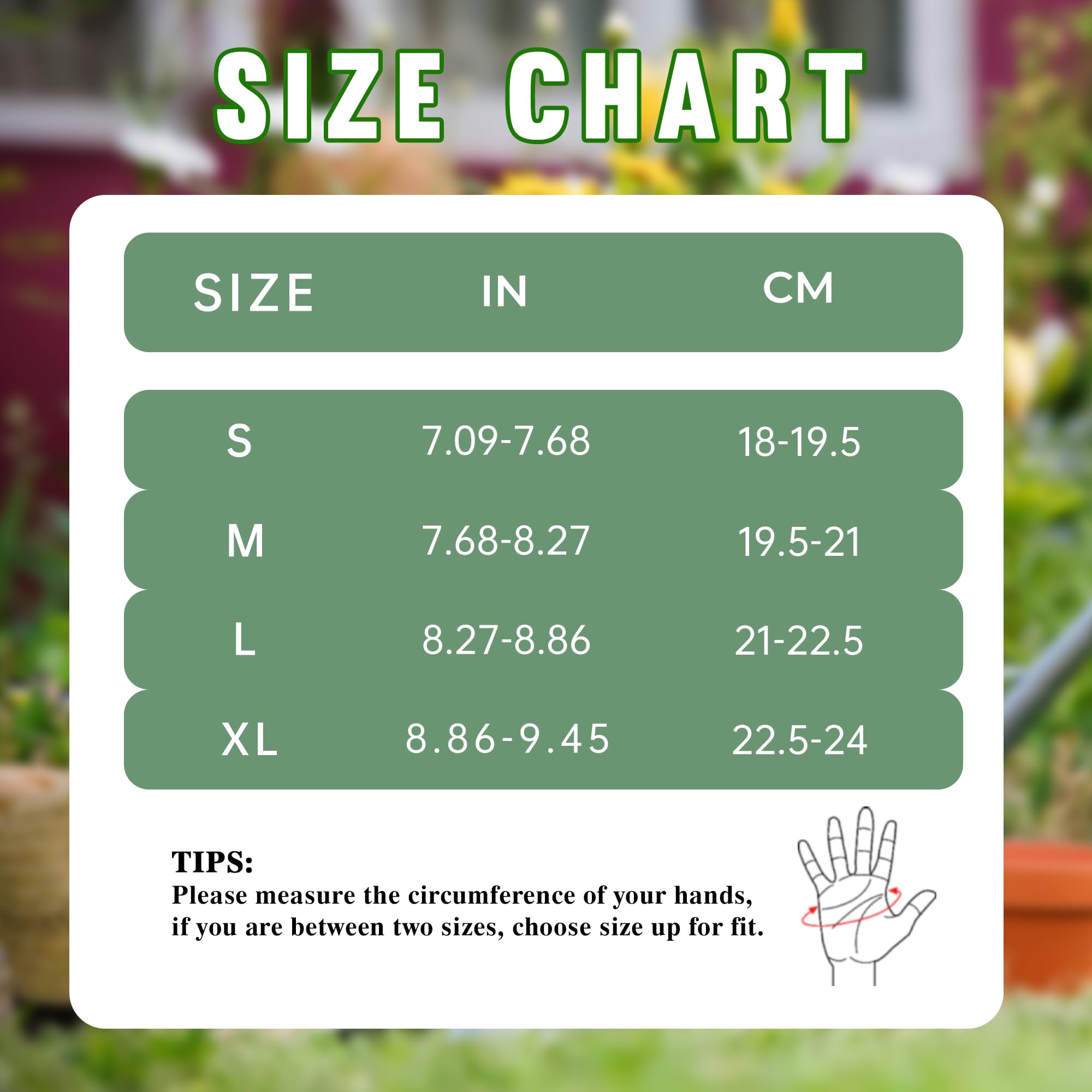 HANDLANDY guantes sobre mesa de jardín ideales para trabajar con plantas