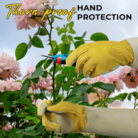 HANDLANDY manga extendida de piel de cerdo protegiendo antebrazo de arañazos