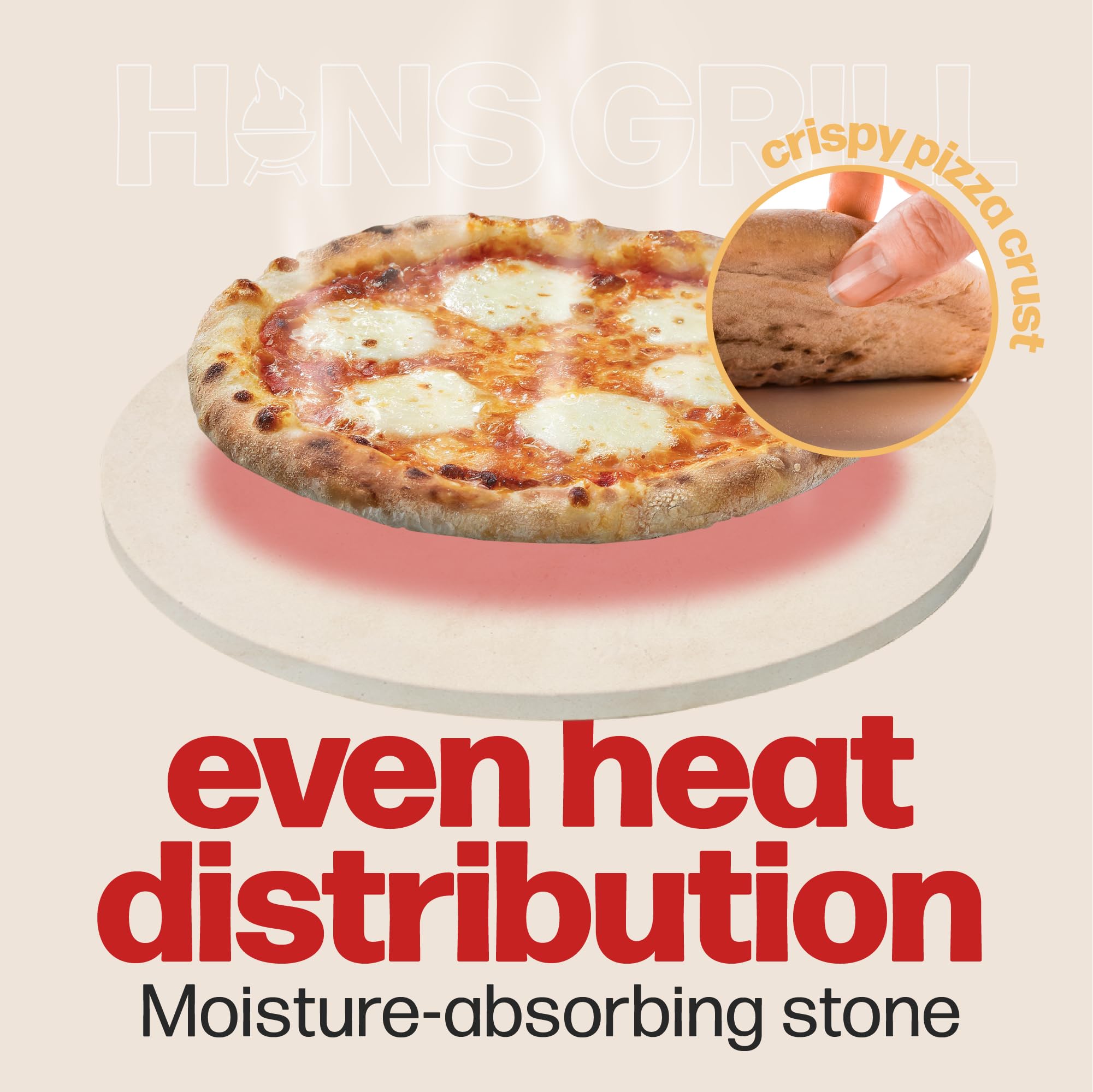 Hans Grill pala de madera detallada para manipular pizzas sin dañarlas