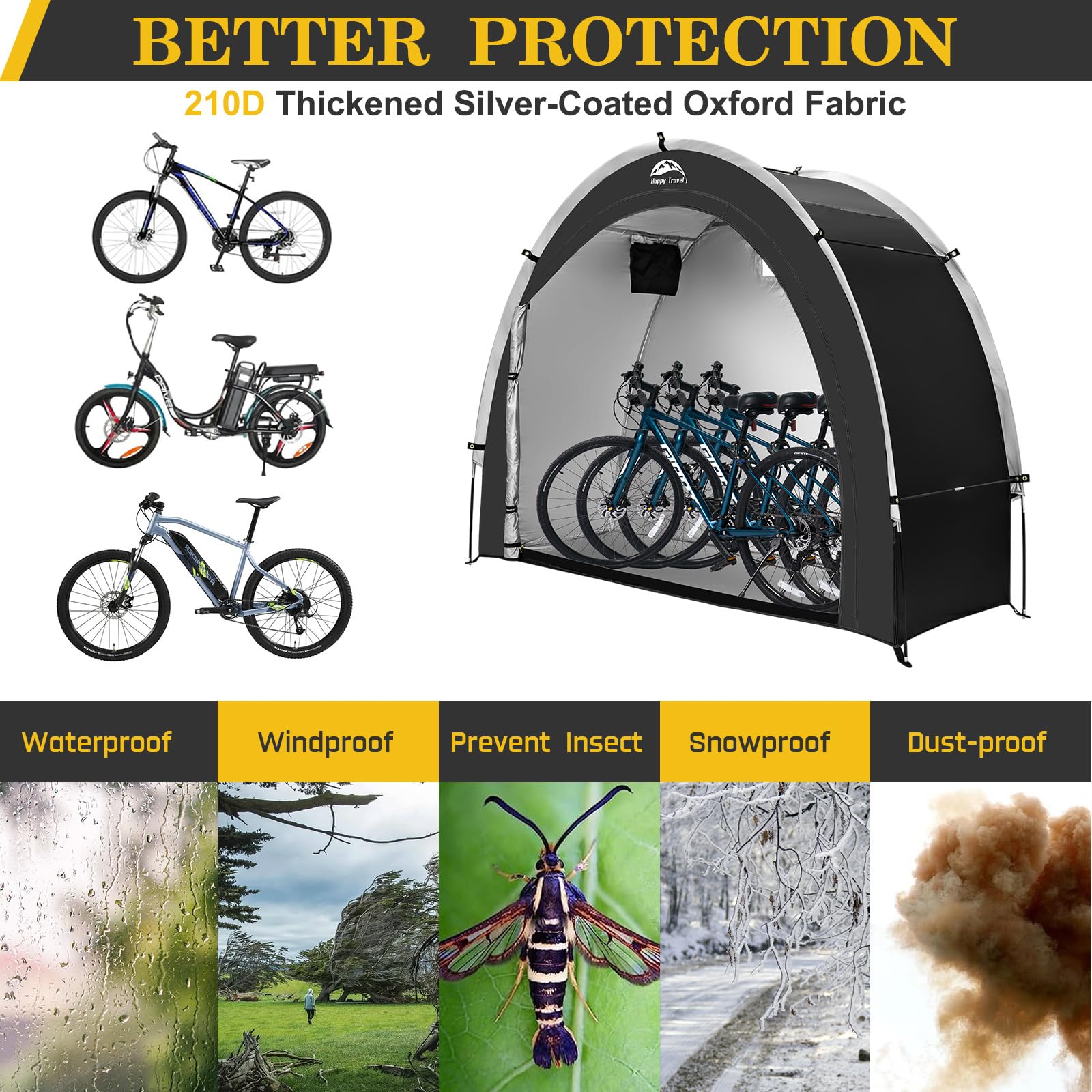 Happy Travel interior con dos bicicletas mostrando capacidad y orden