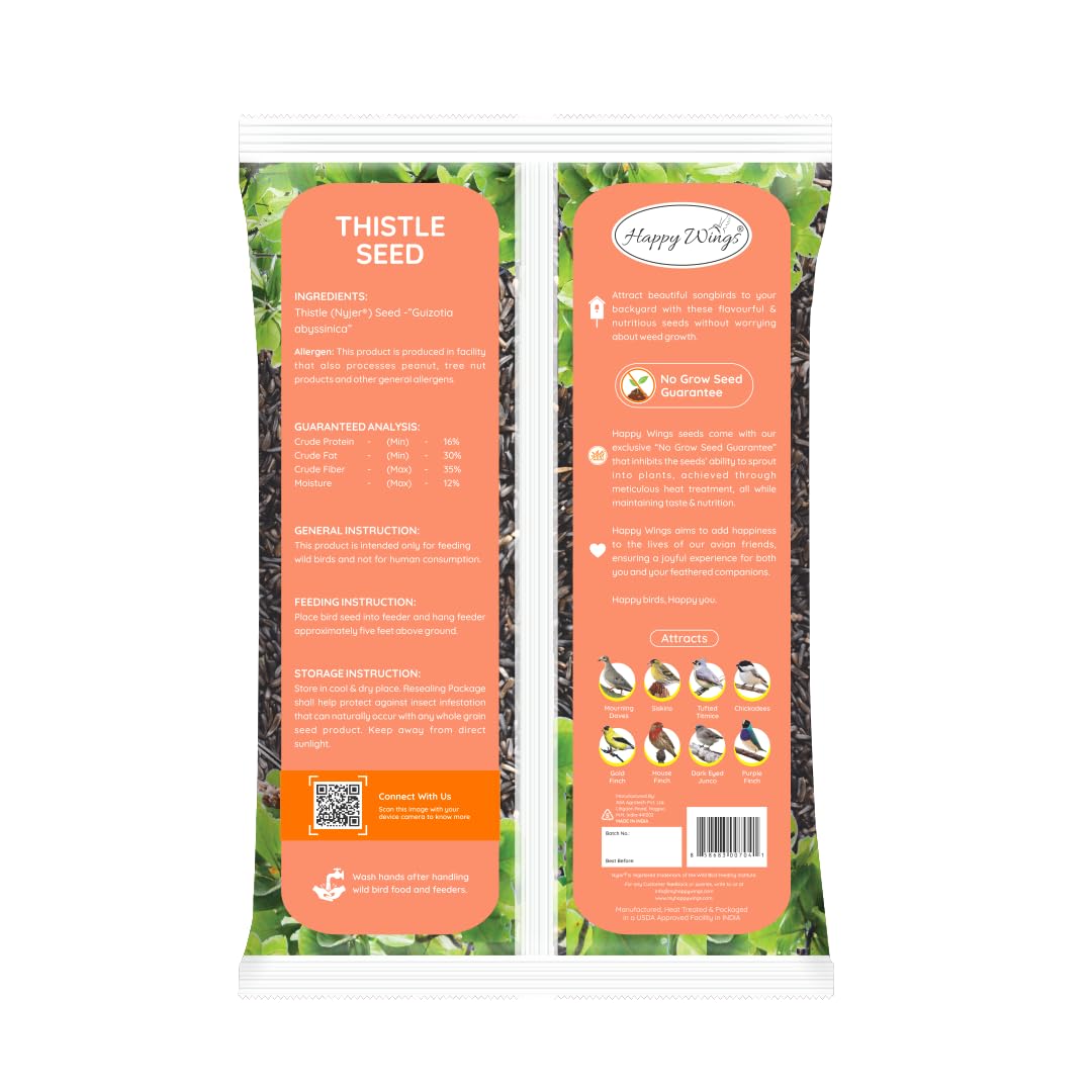 Etiqueta Happy Wings con certificaciones USDA y BRC-GS, garantía de calidad