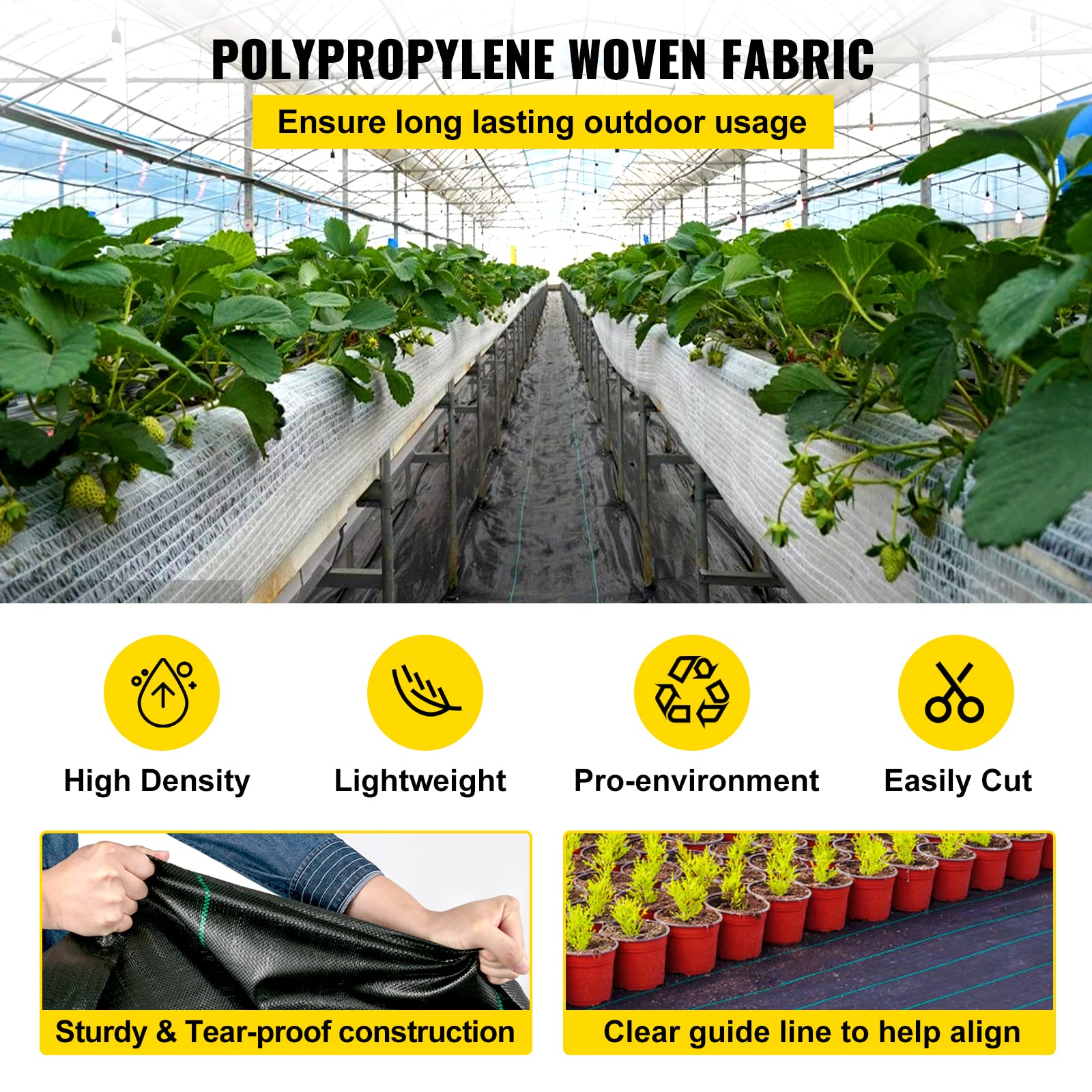 happybuy malla instalada en parterre protegiendo plantas y suelo