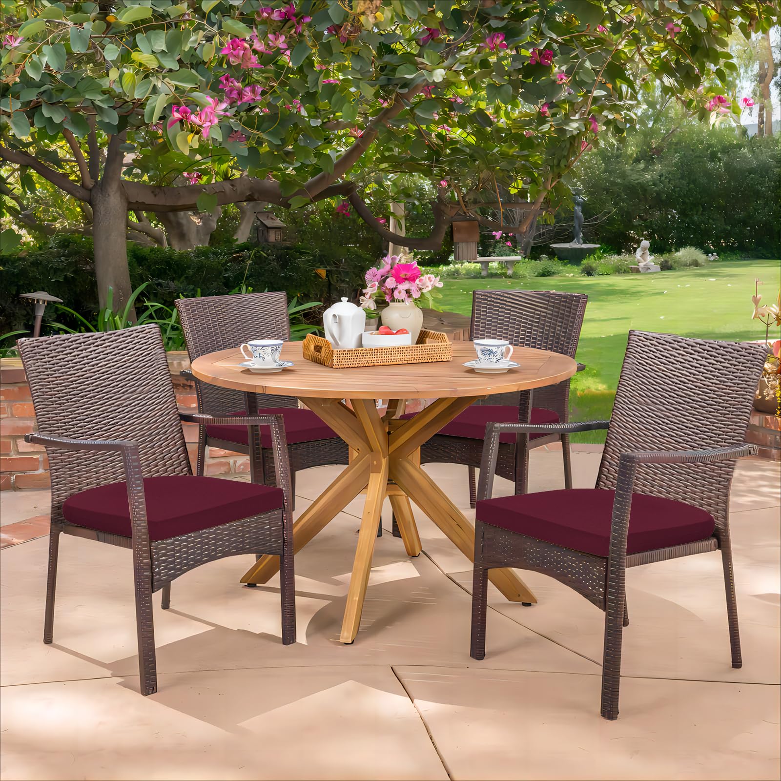 HARBOREST set de 4 cojines en balcón realzando ambiente exterior
